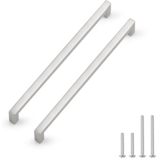 50 Pack Hole Centers 10 inch 256mm Square Kitchen Cabinet Handles,Brushed Satin Nickel Kitchen Cabinet Pulls,Stainless Steel Dresser Drawer Handles