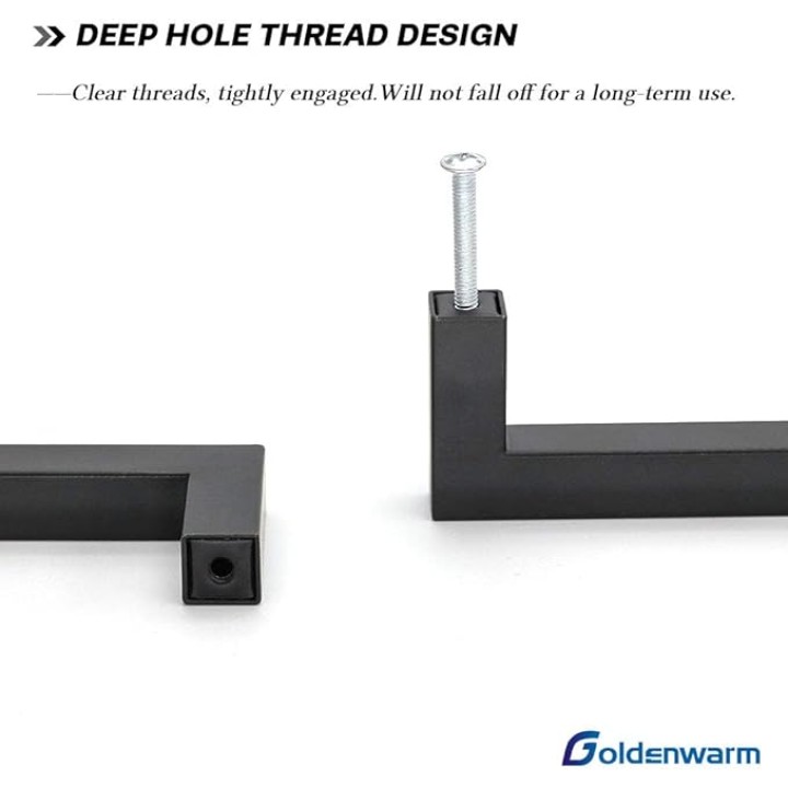 25Pack Black Square Bar Cabinet Pull Drawer Handle Stainless Steel Modern Hardware for Kitchen and Bathroom Cabinets Cupboard, Center to Center 12-3/5in(320mm)