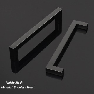 50 Pack Black Square Kitchen Cabinet Pulls,Hole Centers 6.25inch Stainless Steel Cabinet Handles,Square Corner Bar Black Dresser Drawer Pull Handles