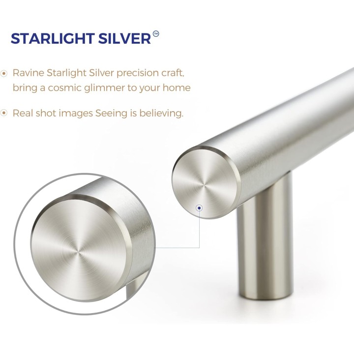 30 Pack 5'' Cabinet Pulls Brushed Nickel Stainless Steel Kitchen Drawer Pulls Cabinet Handles 3" Hole Center