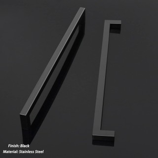 30 Pack Square Black Kitchen Cabinet Pulls,Stainless Steel Hole Centers 12.8inch Cabinet Handles,Square Corner Bar Black Dresser Drawer Pull Handles