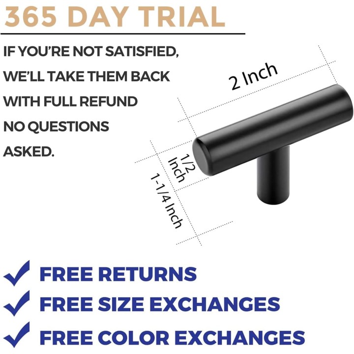25 Pack 2 inch Cabinet Pulls Matte Black Stainless Steel Kitchen Cupboard Handles Cabinet Handles 2”Length