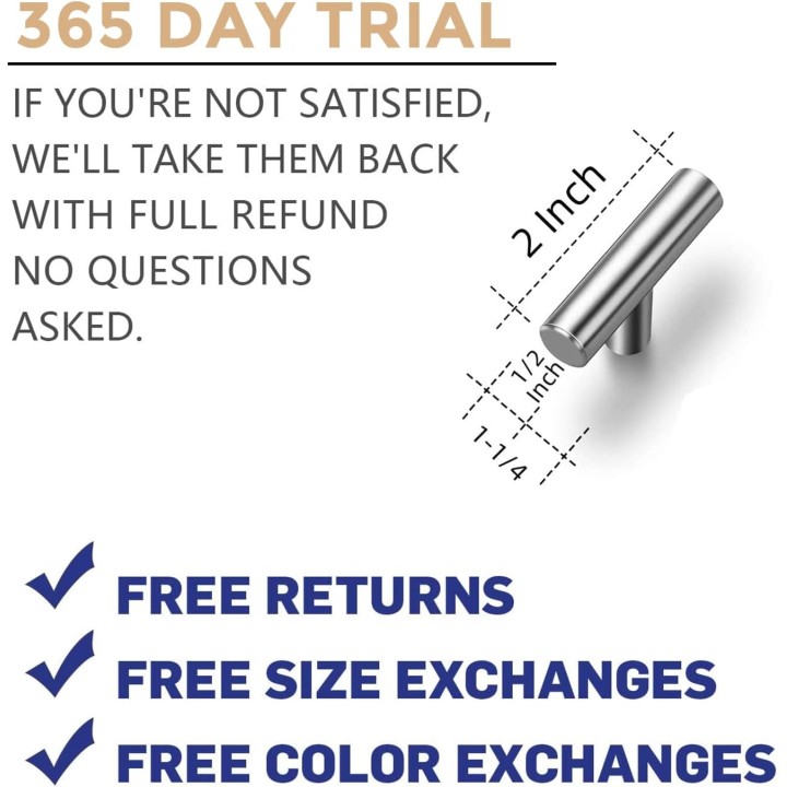 25 Pack 2 Inchs Cabinet Pulls Brushed Nickel Stainless Steel Kitchen Cupboard Handles Cabinet Handles 2”Length