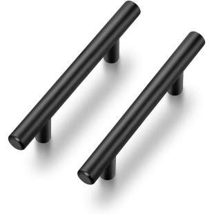 30 Pack | 5 Inch Cabinet Pulls Matte Black Stainless Steel Kitchen Drawer Pulls Cabinet Handles 5 InchLength, 3 Inch Hole Center