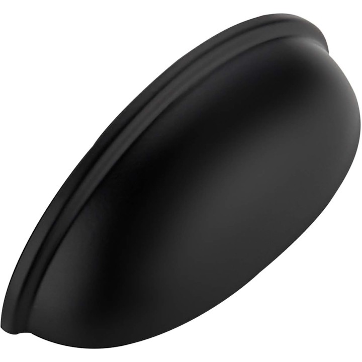 10 Pack 3" Drawer Pulls Flat Black Cabinet Cup Pulls Kitchen Hardware Cabinet Handles Drawer Handles Knobs 3 inch Hole Center