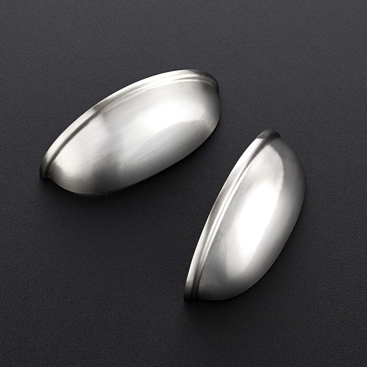 10 Pack 3 inch Drawer Pulls Brushed Nickel Cabinet Cup Pulls Kitchen Hardware Cabinet Handles Drawer Handles Knobs