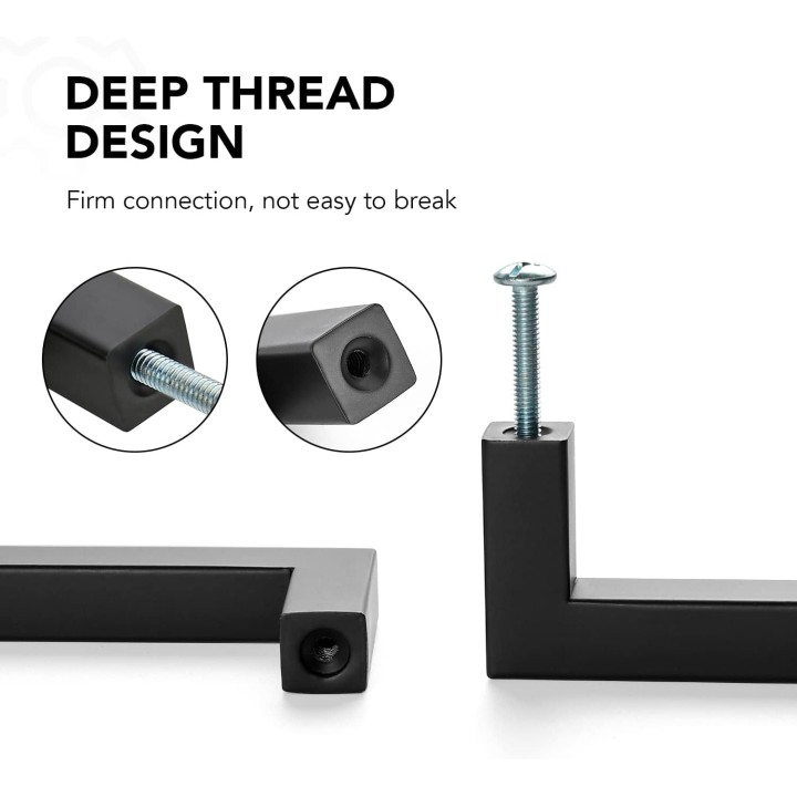 30 Pack 5 Inch Kitchen Square Cabinet Handles Matte Black Cabinet Pulls Black Drawer Pulls Kitchen Cabinet Hardware Kitchen Handles for Cabinets Cupboard Handles Drawer handles