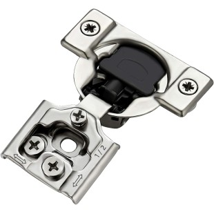60 Pack 30 Pairs 1/2 inch Overlay Soft Close Hinges for Kitchen Cabinet Hinges Satin Nickel Hidden Hinges Stainless Steel Concealed Hinge self Closing