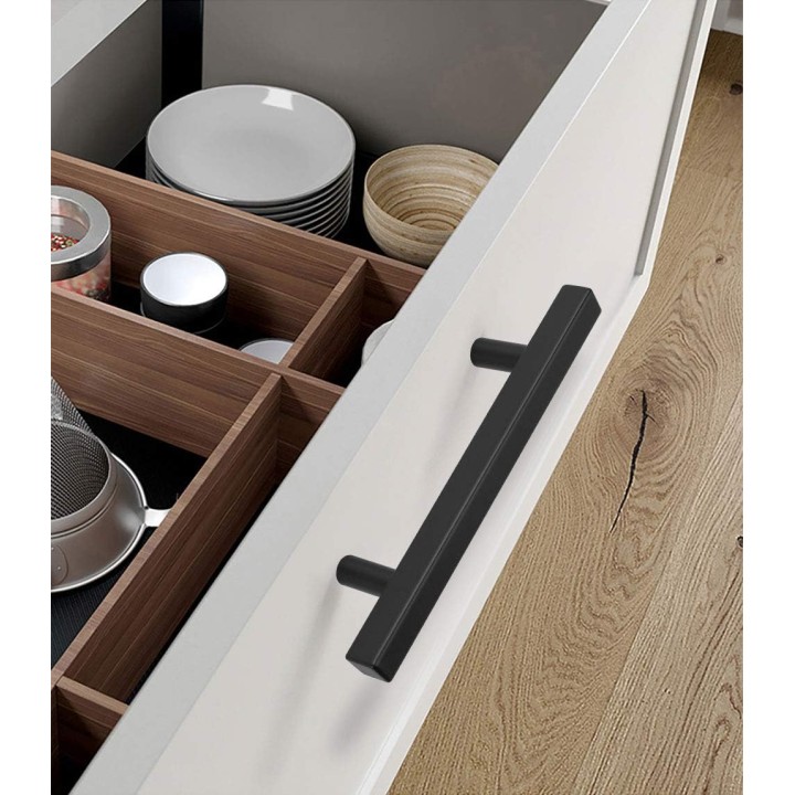 Peaha Case of 50, Black Cabinet Pulls 5in Drawer Handles - PHJ22BK128 Cabinet Pulls Black Matte Cabinet Handles Kitchen Hardware for Cabinets Black Dresser Drawer Pulls