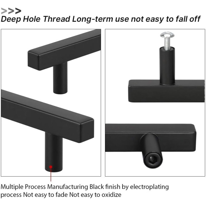 Peaha Case of 50, Black Cabinet Pulls 5in Drawer Handles - PHJ22BK128 Cabinet Pulls Black Matte Cabinet Handles Kitchen Hardware for Cabinets Black Dresser Drawer Pulls