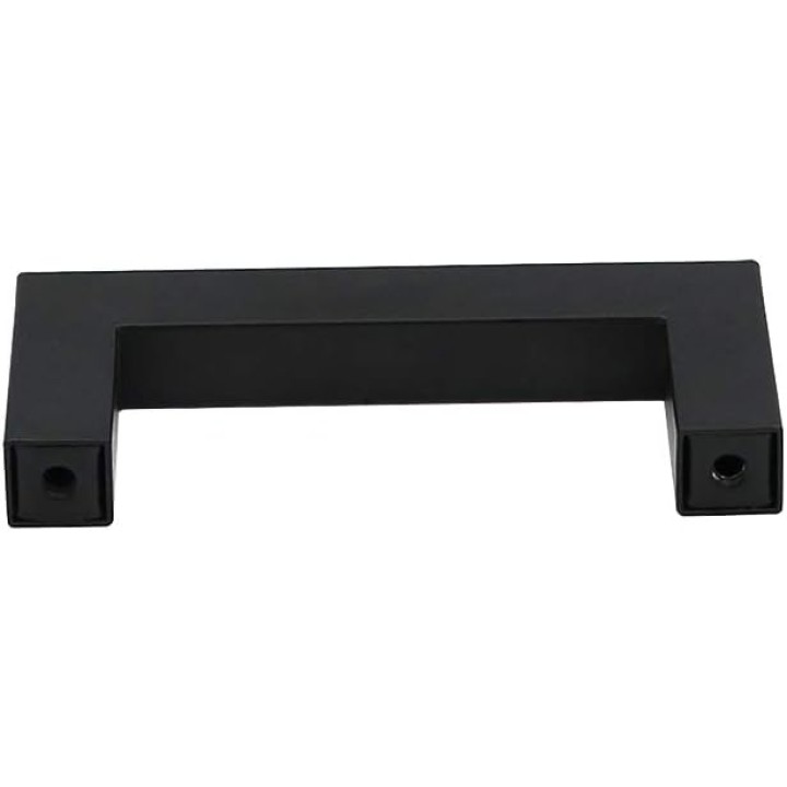 50PCS Black Kitchen Cabinet Handles Modern Pulls for Cabinets J12BK76 Flat Black Cabinet Pulls 3 Inch(76mm) Hole Spacing Square Bar Drawer Pulls 5 Inch Overall Length