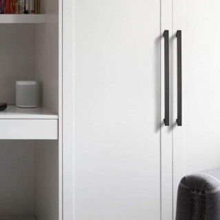 50 Pack Black Square Dresser Drawer Pulls Stainless Steel Modern Kitchen Cabinet Handles Bathroom Cabinet Handles, Center to Center 10"