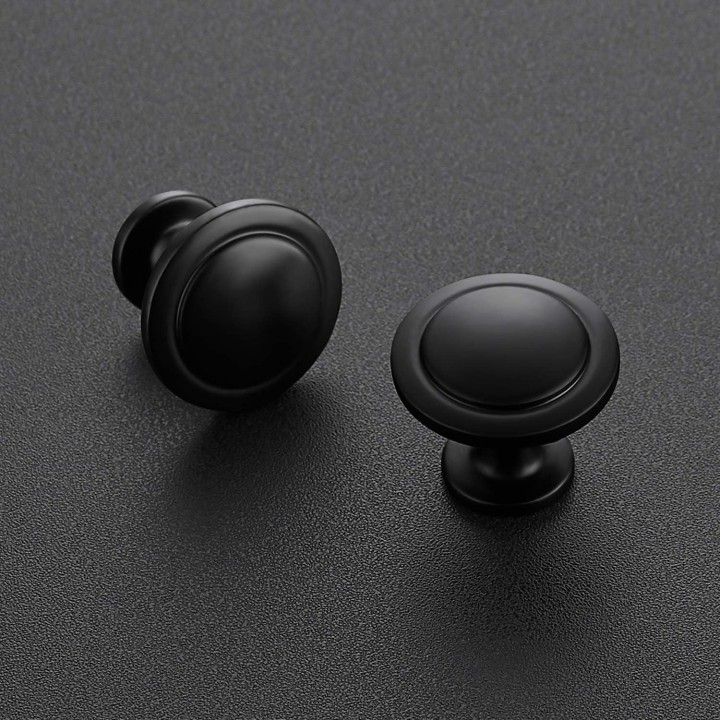 30 Pack 1-1/4 inch Kitchen Cabinet Knobs Drawer Dresser Knobs Matte Black Zinc, Drawer Pulls Door Handles Knobs