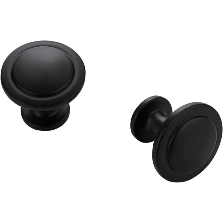 30 Pack 1-1/4 inch Kitchen Cabinet Knobs Drawer Dresser Knobs Matte Black Zinc, Drawer Pulls Door Handles Knobs