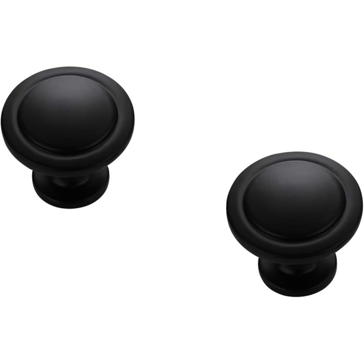 30 Pack 1-1/4 inch Kitchen Cabinet Knobs Drawer Dresser Knobs Matte Black Zinc, Drawer Pulls Door Handles Knobs