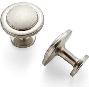 30 Pack 1-1/4 inch Kitchen Cabinet Knobs Dresser Drawer Brushed Nickel Zinc Pulls Door Handles for Drawers
