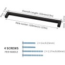 LSJ12BK 15 Pack Stainless Steel Gold Cabinet Pulls, Furniture Handles for Kitchen Cabinet Furniture Black