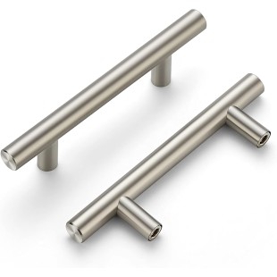 30 Pack | 5'' Cabinet Pulls Satin Nickel Stainless Steel Kitchen Drawer Pulls Cupboard Pulls Brushed Nickel Cabinet Handles 5”Length with 3” Hole Center