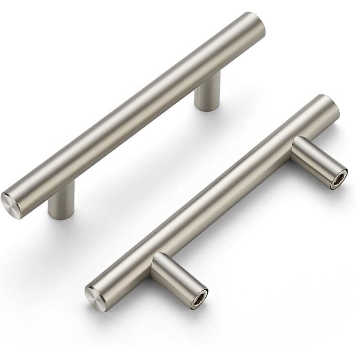 30 Pack | 5'' Cabinet Pulls Satin Nickel Stainless Steel Kitchen Drawer Pulls Cupboard Pulls Brushed Nickel Cabinet Handles 5”Length with 3” Hole Center