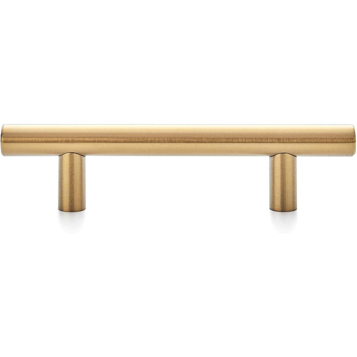 30 Pack 5 Inch Cabinet Pulls Brushed Brass Stainless Steel Kitchen Drawer Pulls Cabinet Handles 5”Length, 3” Hole Center