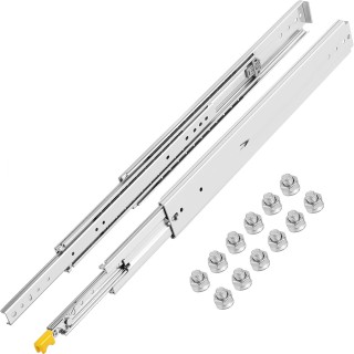 Drawer Slides, 1 Pair 60inch Locking Drawer Slides, 500lbs Load Capacity, Side Mount Ball Bearing Drawer Glides, Long Full Extension Drawer Slide