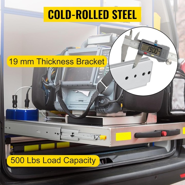 Drawer Slides, 1 Pair 60inch Locking Drawer Slides, 500lbs Load Capacity, Side Mount Ball Bearing Drawer Glides, Long Full Extension Drawer Slide