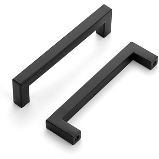 60 Pack Cabinet Handles Square Cabinets Cupboard Hanldes Matte Black Drawer Pulls Stainless Steel Kitchen Cabinet Pulls Cabinet Hardware Drawer Handles 5 inch Hole Center