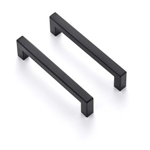 50 Pack 5 Inch Kitchen Square Cabinet Handles Matte Black Cabinet Pulls Black Drawer Pulls Kitchen Cabinet Hardware Kitchen Handles for Cabinets Cupboard Handles Drawer Handles