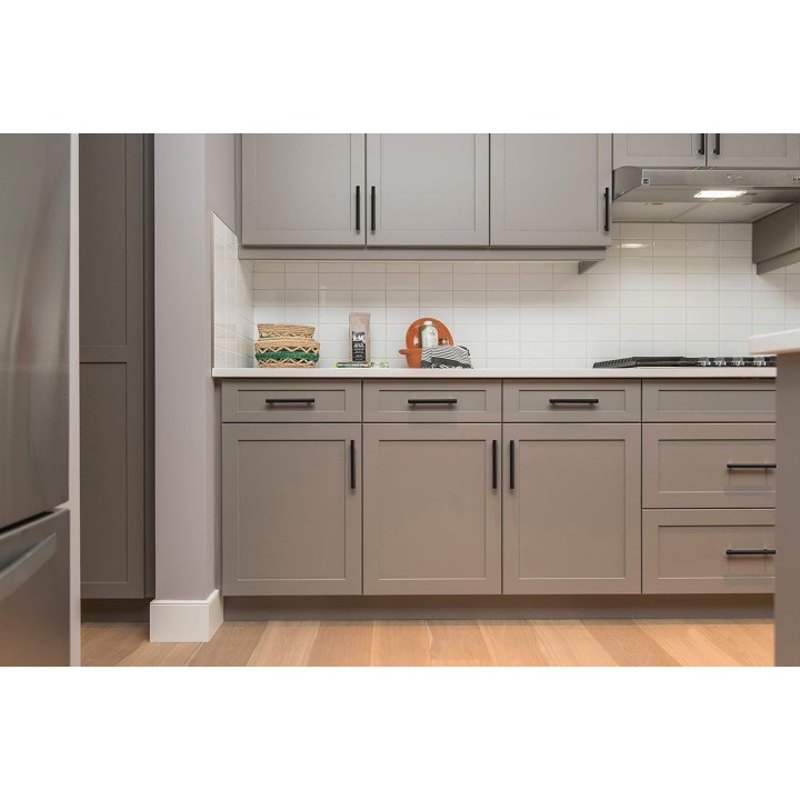 55 Pack | 5 Inch Cabinet Pulls Matte Black Stainless Steel Kitchen Drawer Pulls Cabinet Handles 5InchLength, 3Inch Hole Center