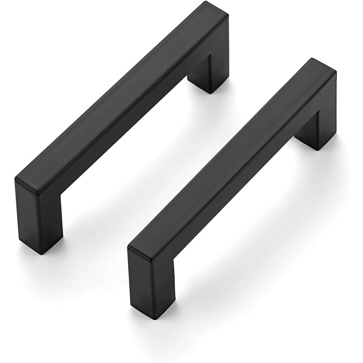 45 Pack 3-3/4 Inch Kitchen Square Cabinet Handles Matte Black Cabinet Pulls Black Drawer Pulls Kitchen Cabinet Hardware Kitchen Handles