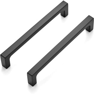 30 Pack SOLID 5 Inch Kitchen Square Cabinet Handles Matte Black Cabinet Pulls Drawer Pulls Kitchen Cabinet Hardware Flat Black Kitchen Handles