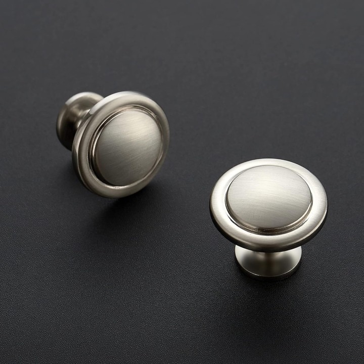 30 Pack Brushed Nickel Cabinet Pulls 1-1/4 inch Kitchen Drawer Pulls Cabinet Door Handles Knobs for Dresser