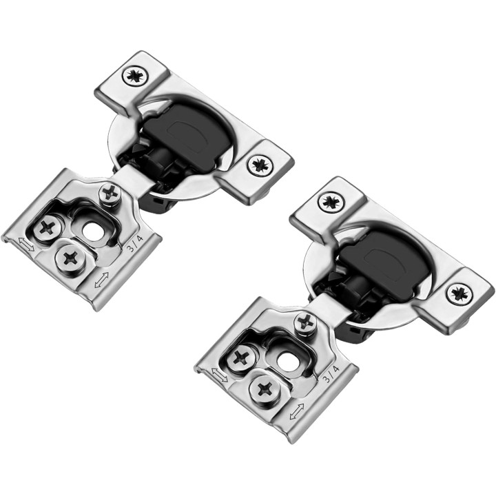60 Pack 30 Pairs 3/4 inch Overlay Soft Close Hinges for Kitchen Cabinet Hinges Satin Nickel Hidden Hinges Stainless Steel Concealed Hinge self Closing