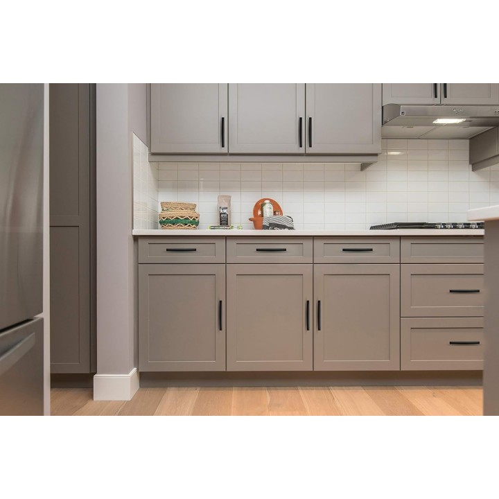 30 Pack | 5-3/16'' Curved Cabinet Pulls Matte Black Kitchen Drawer Pulls Arch Cabinet Handles 5-3/16”Length, 3” Hole Center
