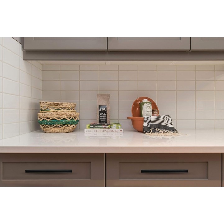 50 Pack | 7-1/4'' Curved Cabinet Pulls Matte Black Kitchen Drawer Pulls Arch Cabinet Handles 7.25”Length, 5” Hole Center