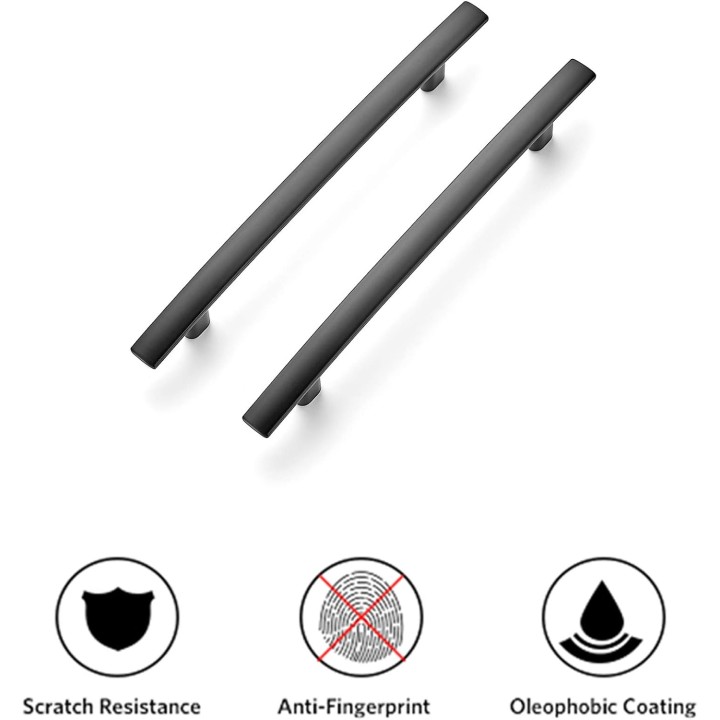 50 Pack | 7-1/4'' Curved Cabinet Pulls Matte Black Kitchen Drawer Pulls Arch Cabinet Handles 7.25”Length, 5” Hole Center