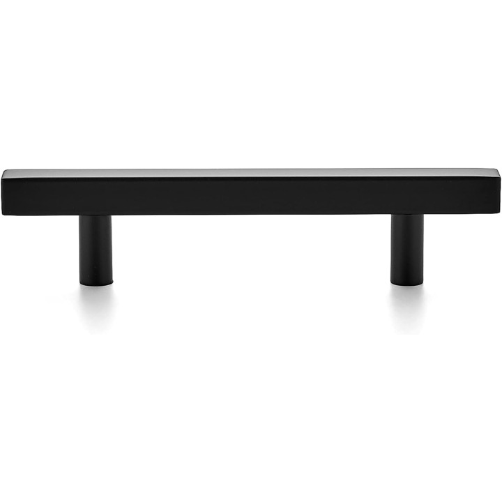 30 Pack 6'' Square Cabinet Pulls Matte Black Stainless Steel Kitchen Drawer Pulls Cabinet Handles 6”Length, 3-3/4” Hole Center