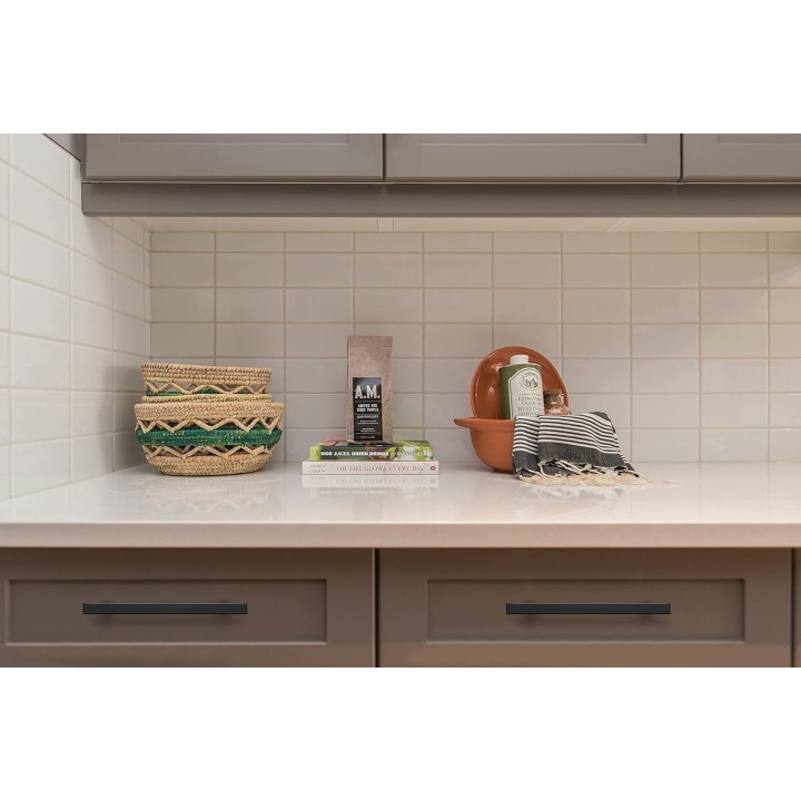 60 Pack 7.38'' Square Cabinet Pulls Matte Black Stainless Steel Kitchen Drawer Pulls Cabinet Handles 7-3/8”Length,5” Hole Center
