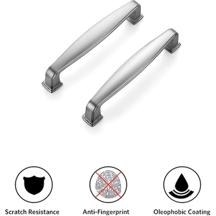 60 Pack Solid 3-3/4 Inch Kitchen Cabinet Handles Brushed Nickel Cabinet Pulls Satin Nickel Drawer Pulls Kitchen Cabinet Hardware Kitchen Handles for Cabinets Cupboard Handles Drawer Handles