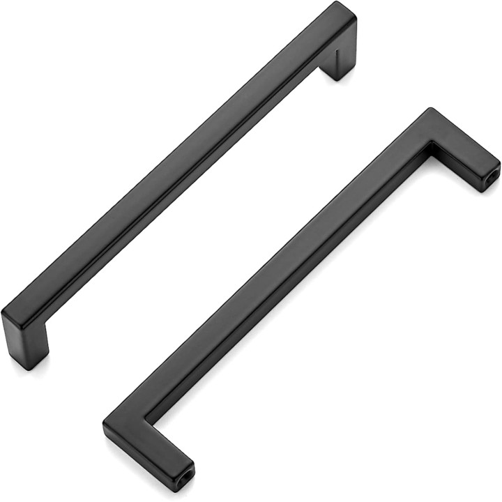 60 Pack Solid 5 Inch Center to Center Slim Square Bar Drawer Handles Kitchen Cabinet Handles Black Drawer Pulls Kitchen Cabinet Hardware Kitchen Handles Matte Black Cabinet Pulls