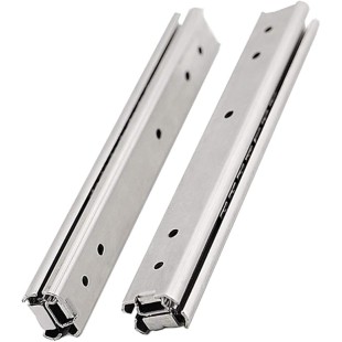 Drawer Slides 10 Inch Full Extension 3-Section Track Rail Ball Bearing Side Mount Cabinet Drawer Stainless Steel Slide Runners Hardware (1 Pair)