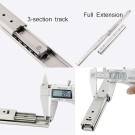 Drawer Slides 10 Inch Full Extension 3-Section Track Rail Ball Bearing Side Mount Cabinet Drawer Stainless Steel Slide Runners Hardware (1 Pair)