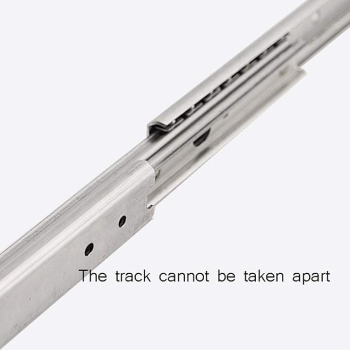 Drawer Slides 10 Inch Full Extension 3-Section Track Rail Ball Bearing Side Mount Cabinet Drawer Stainless Steel Slide Runners Hardware (1 Pair)