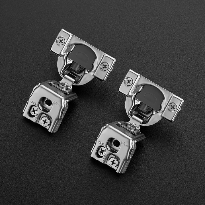 60 Pack 30 Pairs 1-1/2 inch Overlay Soft Close Hinges for Kitchen Cabinet Hinges Satin Nickel Hidden Hinges Stainless Steel Concealed Hinge self Closing