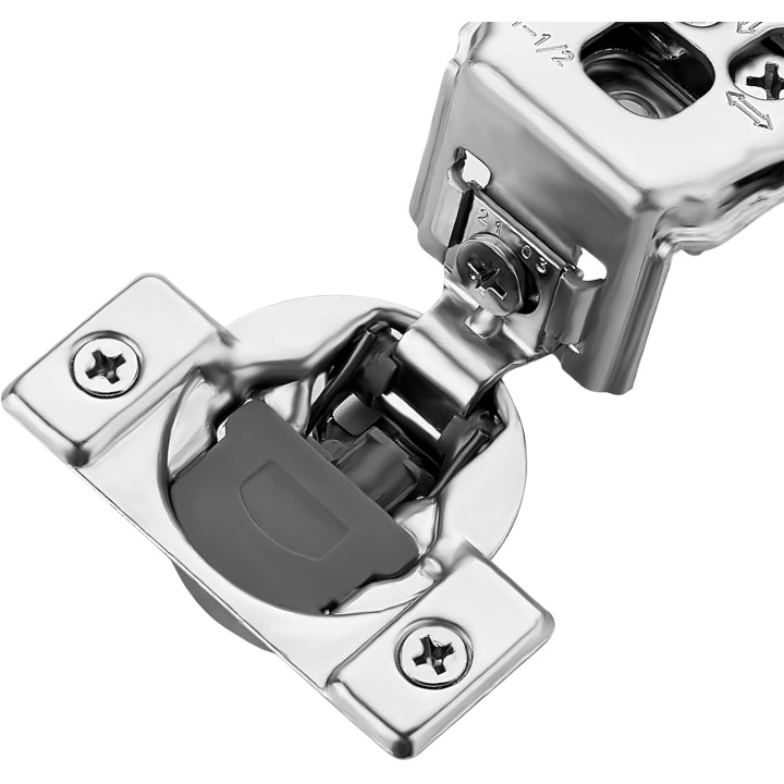 60 Pack 30 Pairs 1-1/2 inch Overlay Soft Close Hinges for Kitchen Cabinet Hinges Satin Nickel Hidden Hinges Stainless Steel Concealed Hinge self Closing