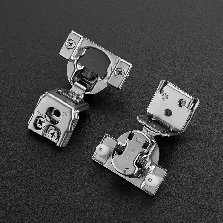 60 Pack 30 Pairs 1-1/2 inch Overlay Soft Close Hinges for Kitchen Cabinet Hinges Satin Nickel Hidden Hinges Stainless Steel Concealed Hinge self Closing