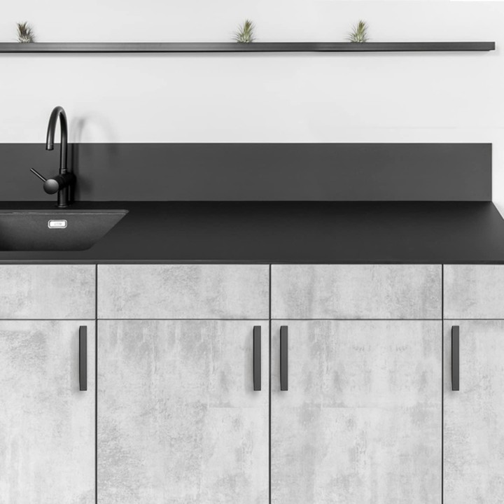 Black Cabinet Pulls 30 Pack 5 Inch Square Kitchen Cabinet Handles Modern Hardware for Kitchen Cabinets Cupboard with Drill Mounting Template