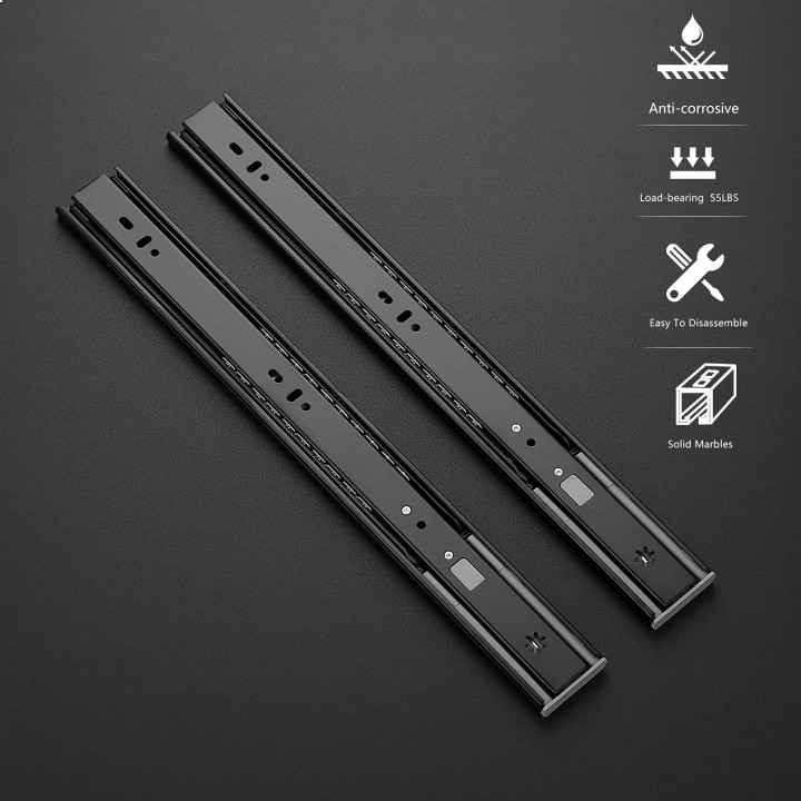 10 Pairs 20 Pack 22 Inch Full Extension Ball Bearing Drawer Slides Side Mount Soft Close Drawer Slides Drawer Glide