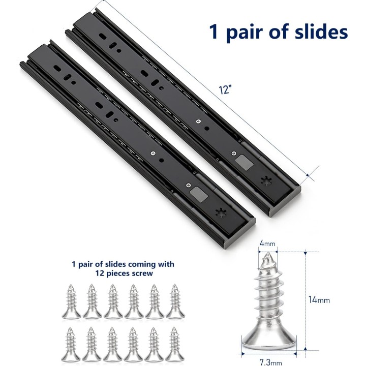 10 Pairs 20 Pack 12 Inch Full Extension Ball Bearing Drawer Slides Side Mount Soft Close Drawer Slides Drawer Glide