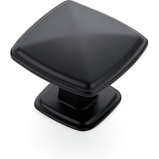 25 Pack Matte Black Kitchen Cabinet Square Knob Single Hole Cabinet Hardware for Dresser Drawer Cabinet Pulls Drawer Knobs Cabinet Knobs